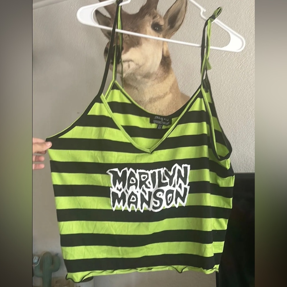 Marilyn Manson Striped Tank Top